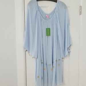 Lilly Pulitzer NWT Delaney  Dress Boho Blue Sz. LG
